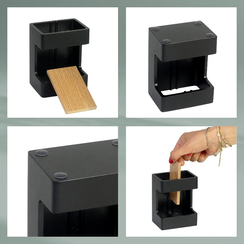 Kela Zahnbürstenhalter – Polyresin/Eiche, 6,5×8,5×11,5 cm, Schwarz