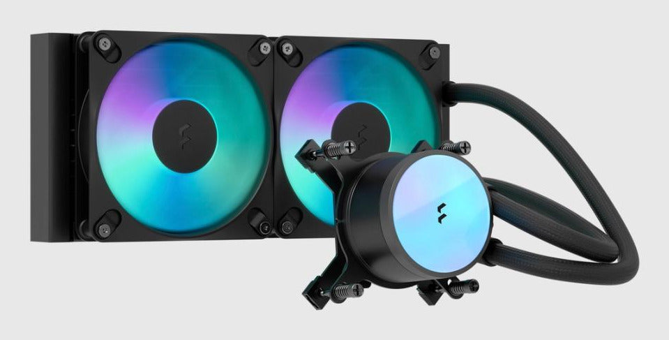 Fractal Design Radius 240 RGB – All-in-One Flüssigkeitskühler – 2×120 mm Lüfter, für LGA 1200, AM4, AM5