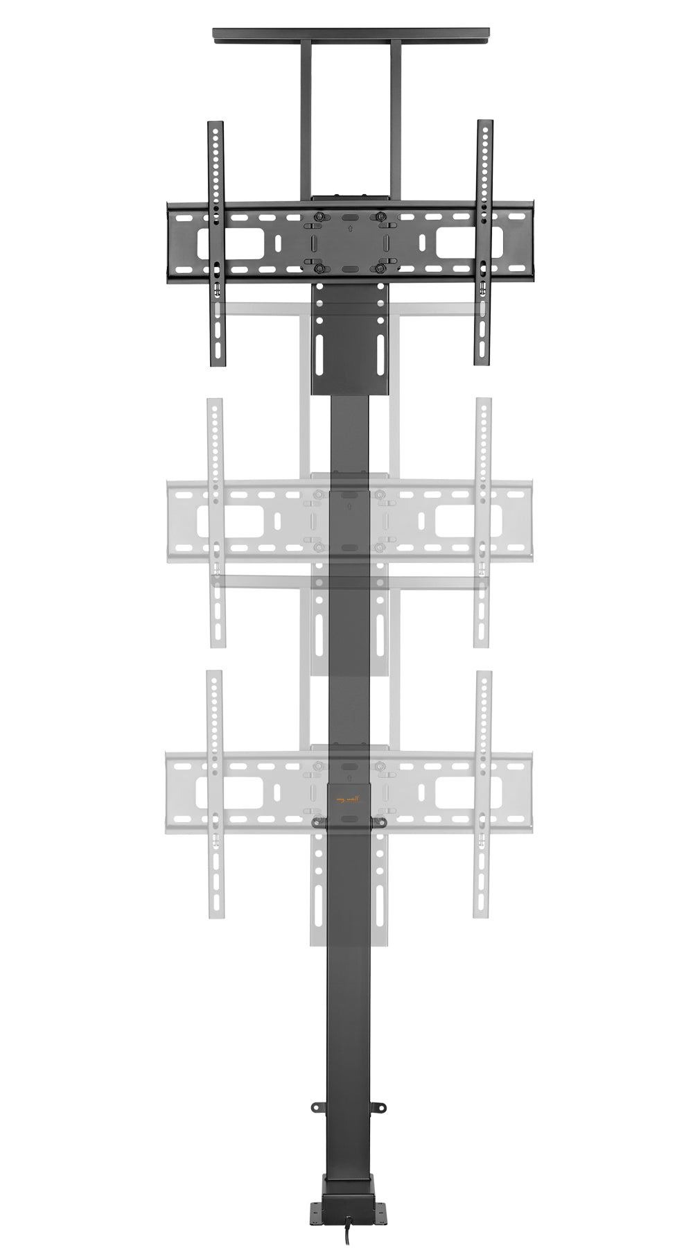 myWall HP 63-2 – Motorisierter Displayständer für 37–80", VESA 200×200–600×400, bis 60 kg, schwarz