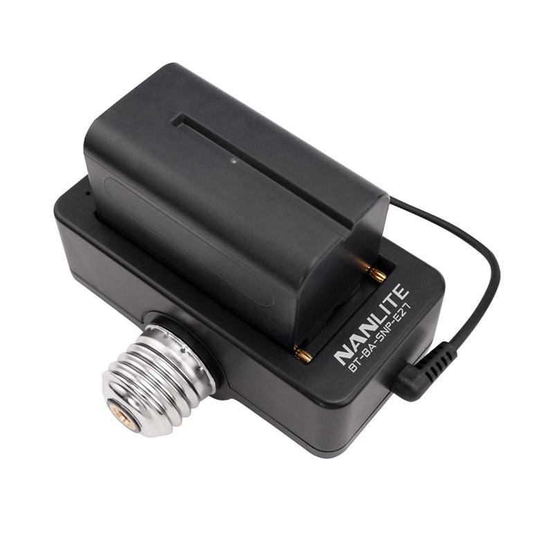 Nanlite BT-BA-SNP-E27 Adapter NP-F zu E27 – für PavoBulb 10C – Schwarz