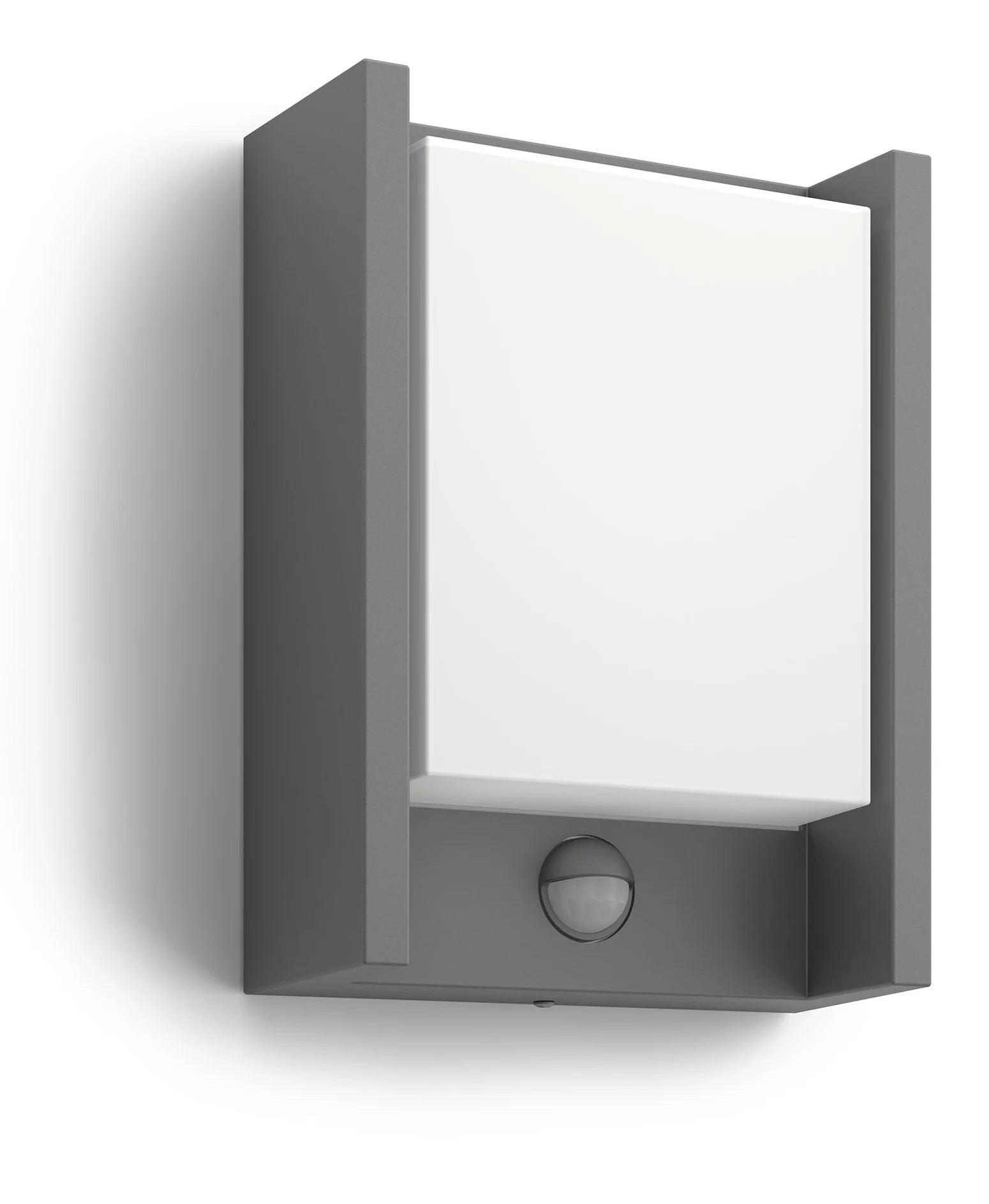 Philips by Signify Philips Aussenwandleuchte – Warmweiss, 2700 K, IP44, Netzbetrieb, mit Bewegungsmelder, Anthrazit, Edelstahl