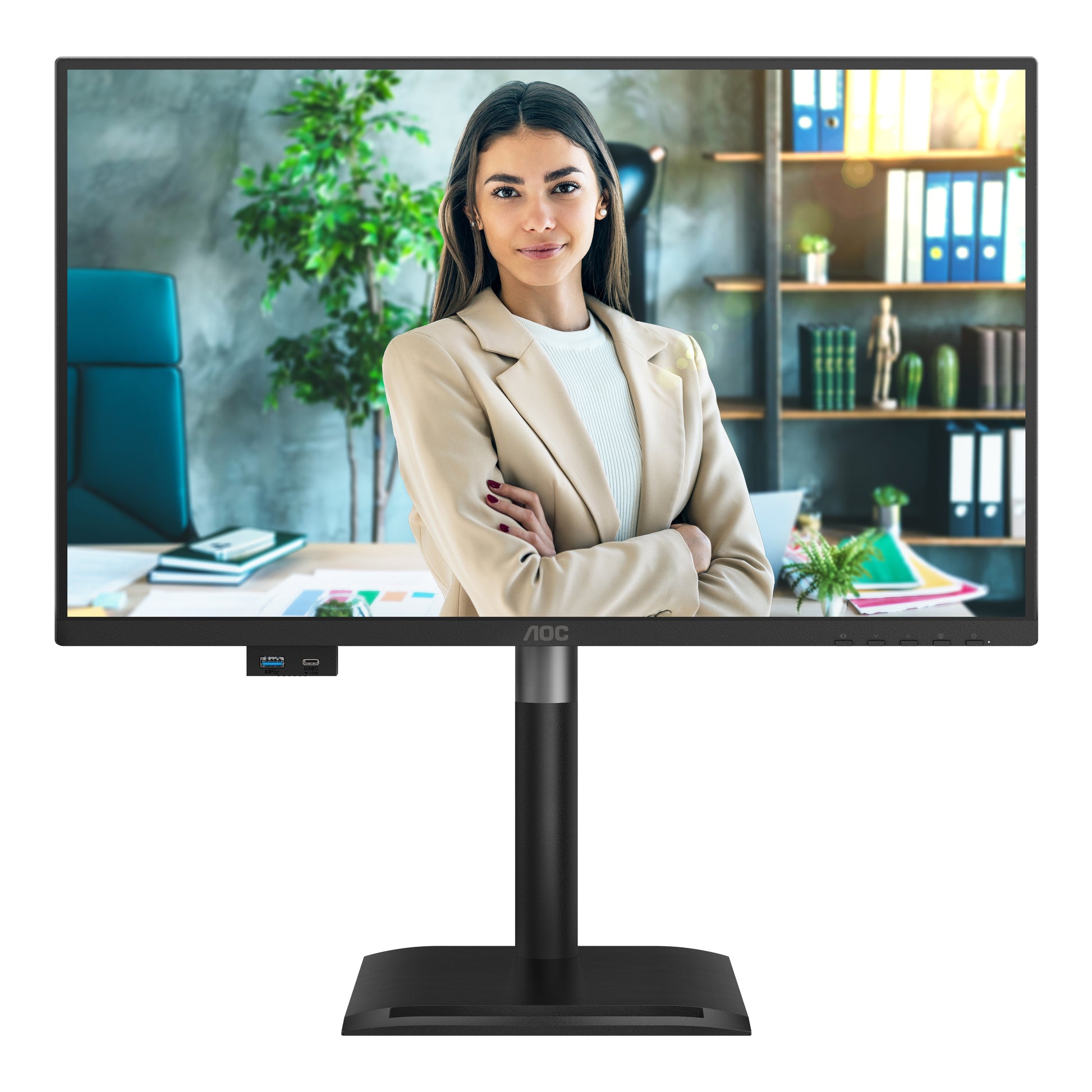 AOC 24P4U – Monitor, 23,8", 1920 × 1080 (Full HD), IPS, 60 Hz, VESA 100 × 100, Schwarz