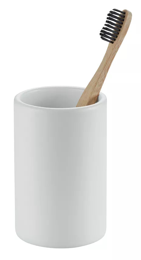 Diaqua Zahnputzbecher Zylo – Ø7,2×11 cm, Keramik, Weiss matt