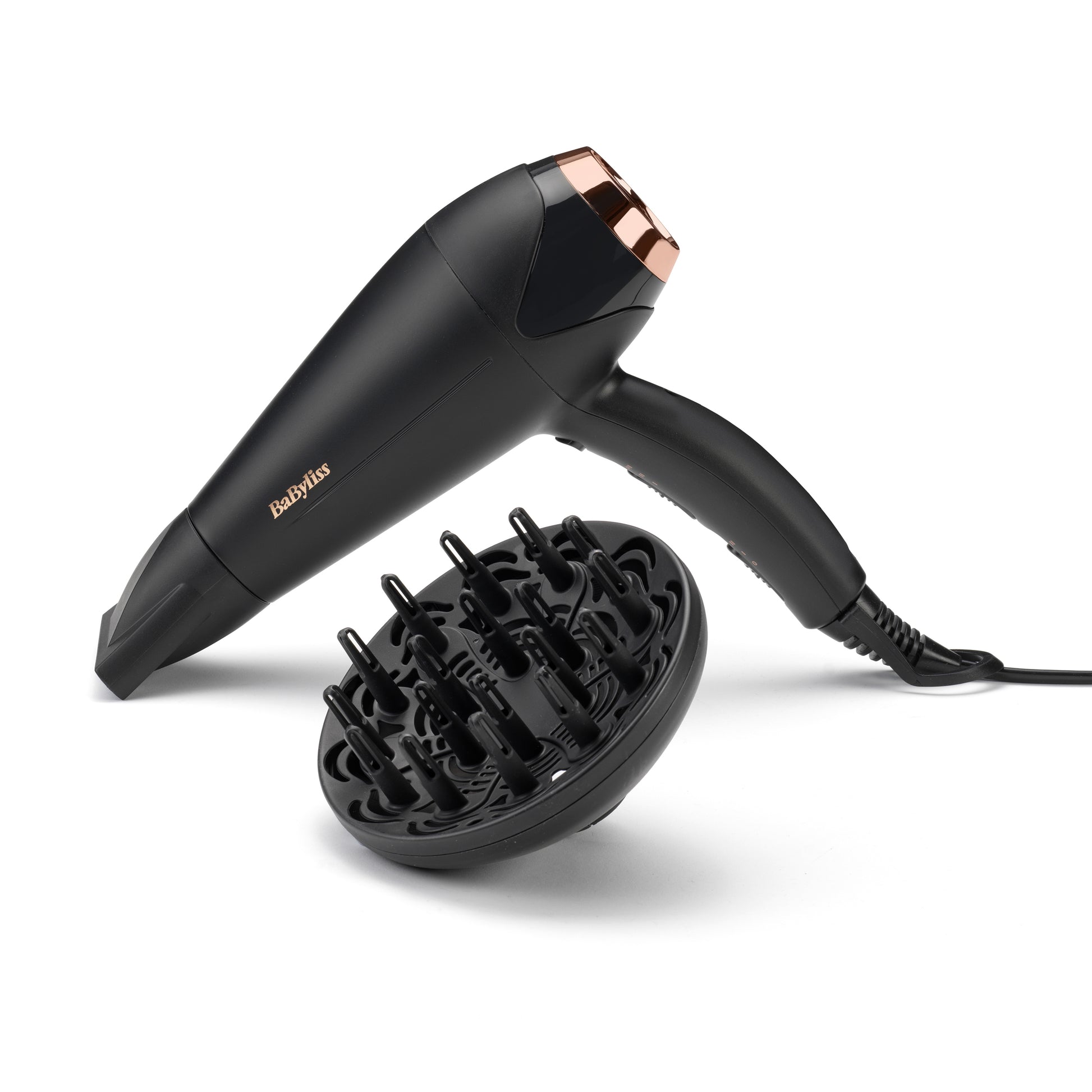 BaByliss Haartrockner D570DE – 2200 W, Ionenfunktion, Keramik-Heizsystem, 2 Geschwindigkeiten, 3 Heizstufen – Schwarz