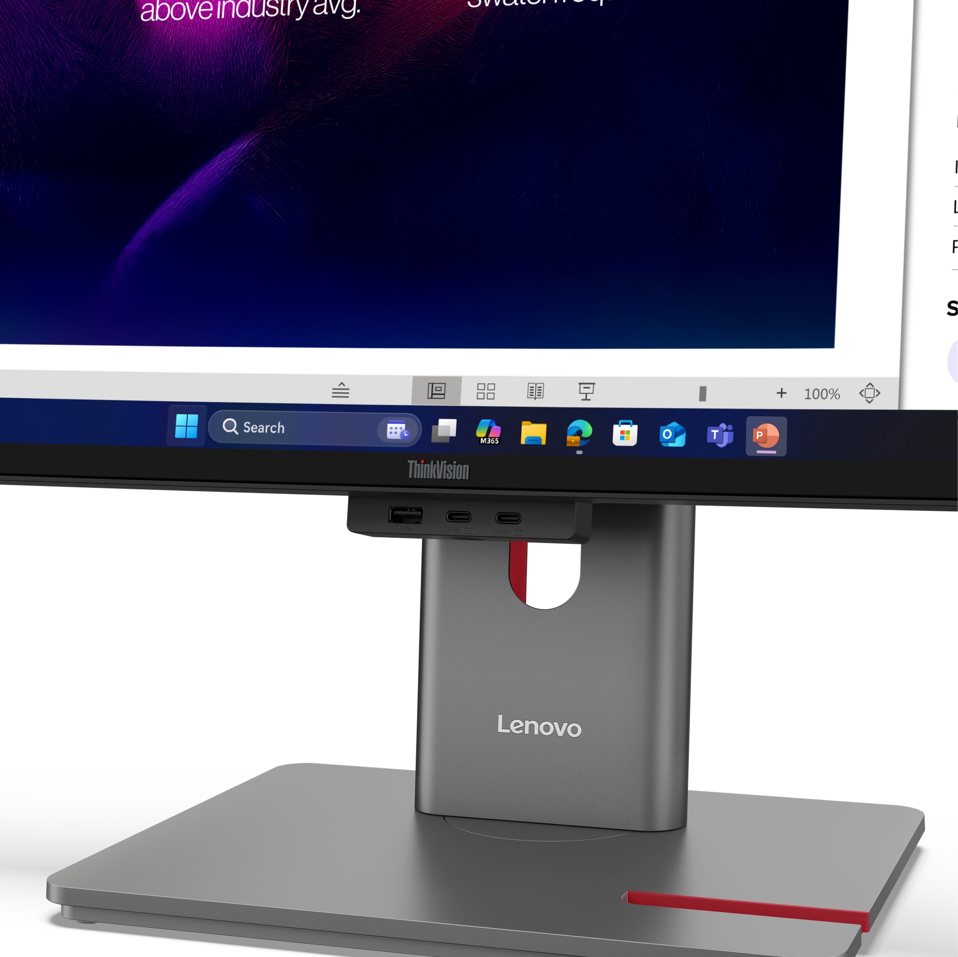 Lenovo ThinkVision P40Wd-40 – 39,7" Curved 2500R, 5120 × 2160, IPS, 120 Hz, USB-C 140 W, Thunderbolt 4, LAN