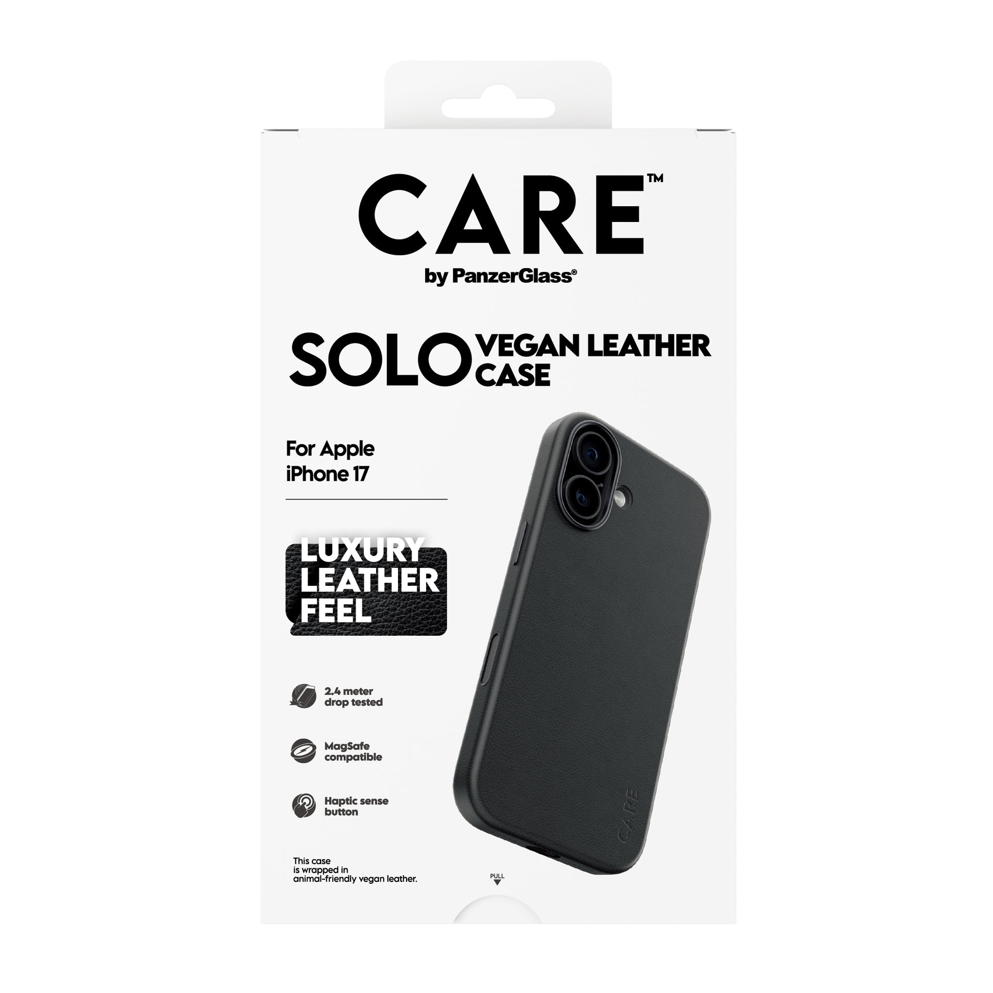 PanzerGlass CARE Solo Backcover – für Apple iPhone 17, PC (100% recycelt), Schwarz