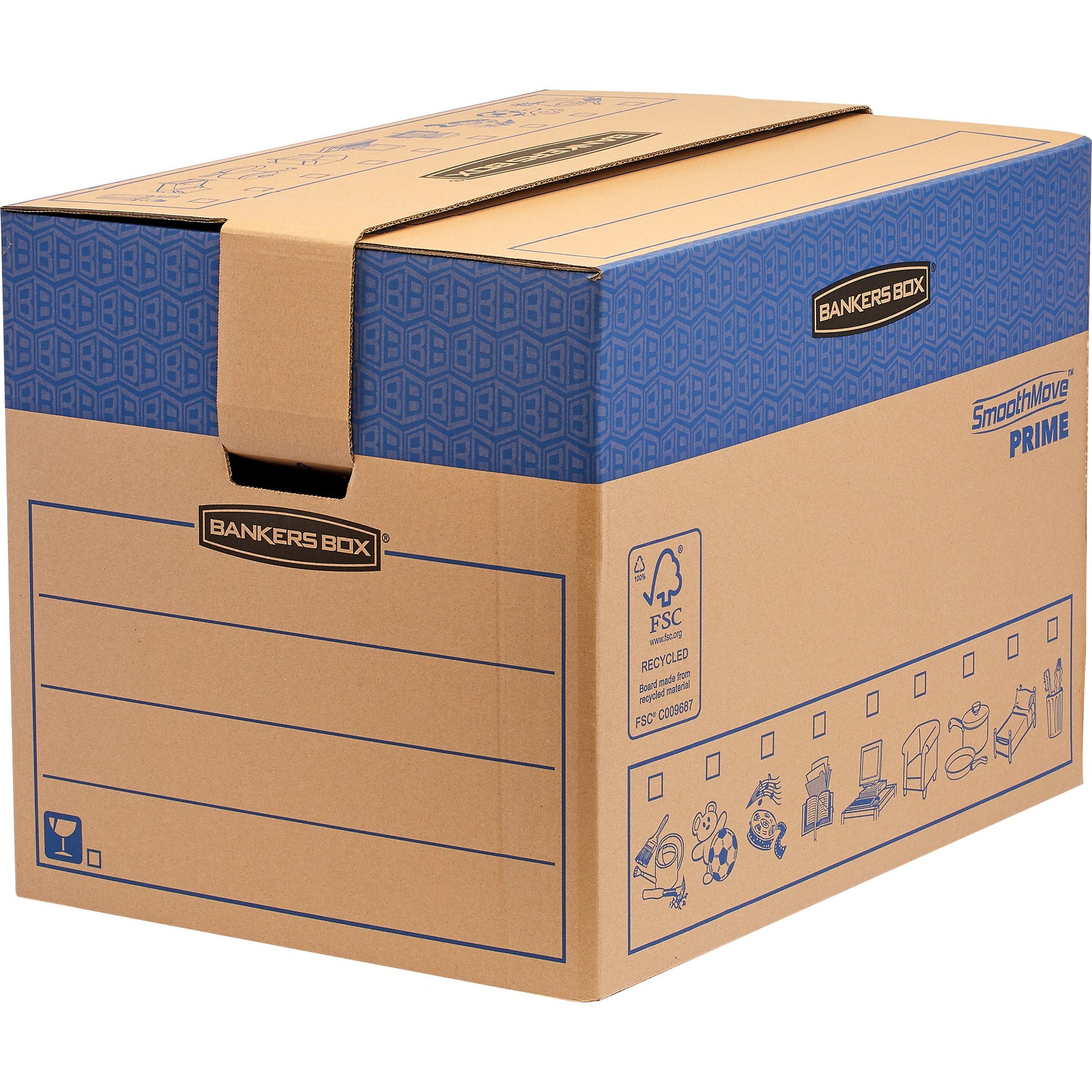 Fellowes Bankers Box Transit Umzugsbox, extra gross, braun – 632 × 480 × 463 mm – 5 Stk.