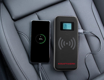 KRAFTWERK Wireless Powerbank 1'900 mAh – 1× USB-C, schwarz, für Auto, Motorrad & LKW