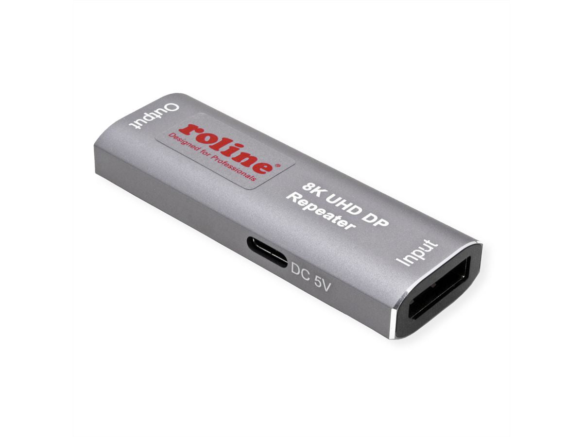 ROLINE DisplayPort-Verlängerung – 8K (7680 × 4320) @ 60 Hz, bis 10 m, DisplayPort 1.4, HDCP 2.2