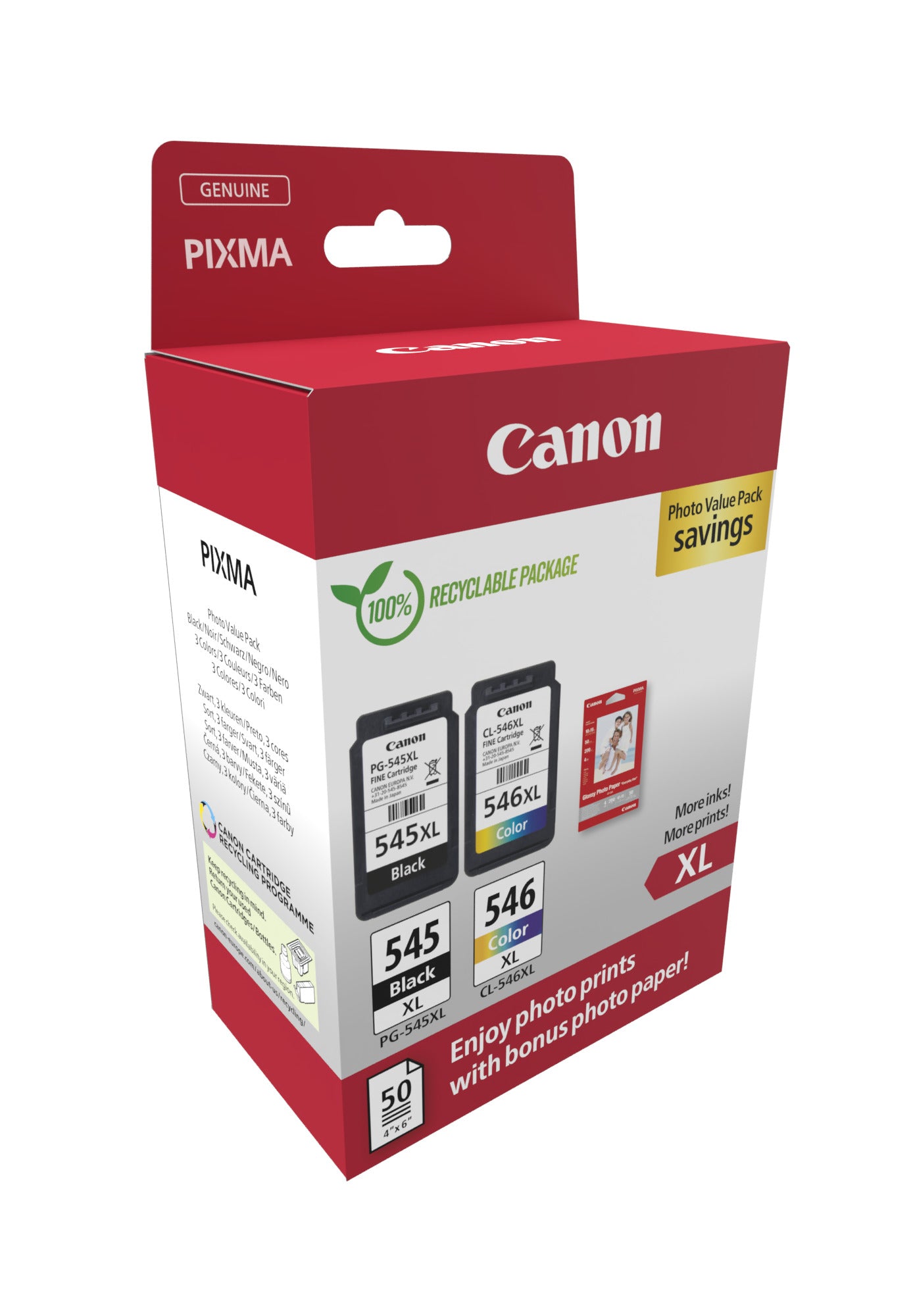 Canon Tintenpatronen-Multipack PG-545/CL-546 Photo Cube, original – für PIXMA iP2850