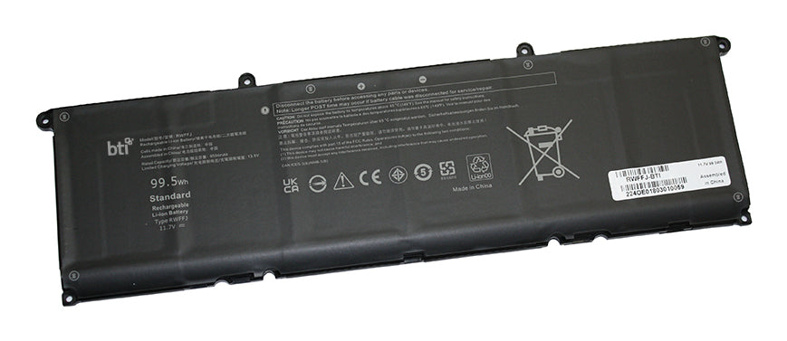 BTI Notebook-Akku – für Dell XPS 16 9640, XPS 9640 (XPS9640-7097SLV-PUS) – 99 Wh, 11,7 V (6 Zellen) – Schwarz