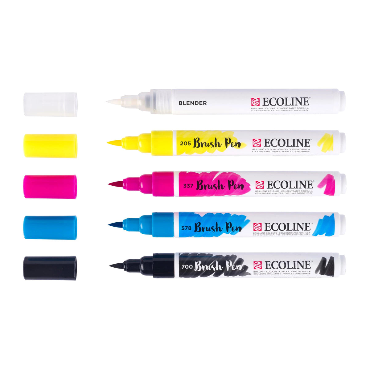 Talens Ecoline Brush Pen – Pinselspitze, wasserbasiert, 5 Farben