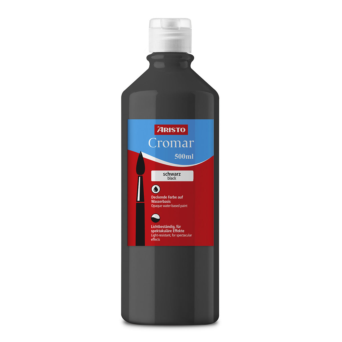 Aristo Cromar Fenstermalfarbe – Schwarz – 500 ml – für Glas