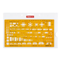 Aristo Kombinationsschablone, Massstab 1:100, 22,5 × 12,5 cm, Kunststoff, Orange transparent