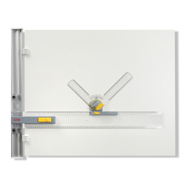 Aristo Zeichenplatte A2, ZMT 4-stufig, Schnellzeichenkopf, Grau/Transparent/Weiss/Gelb