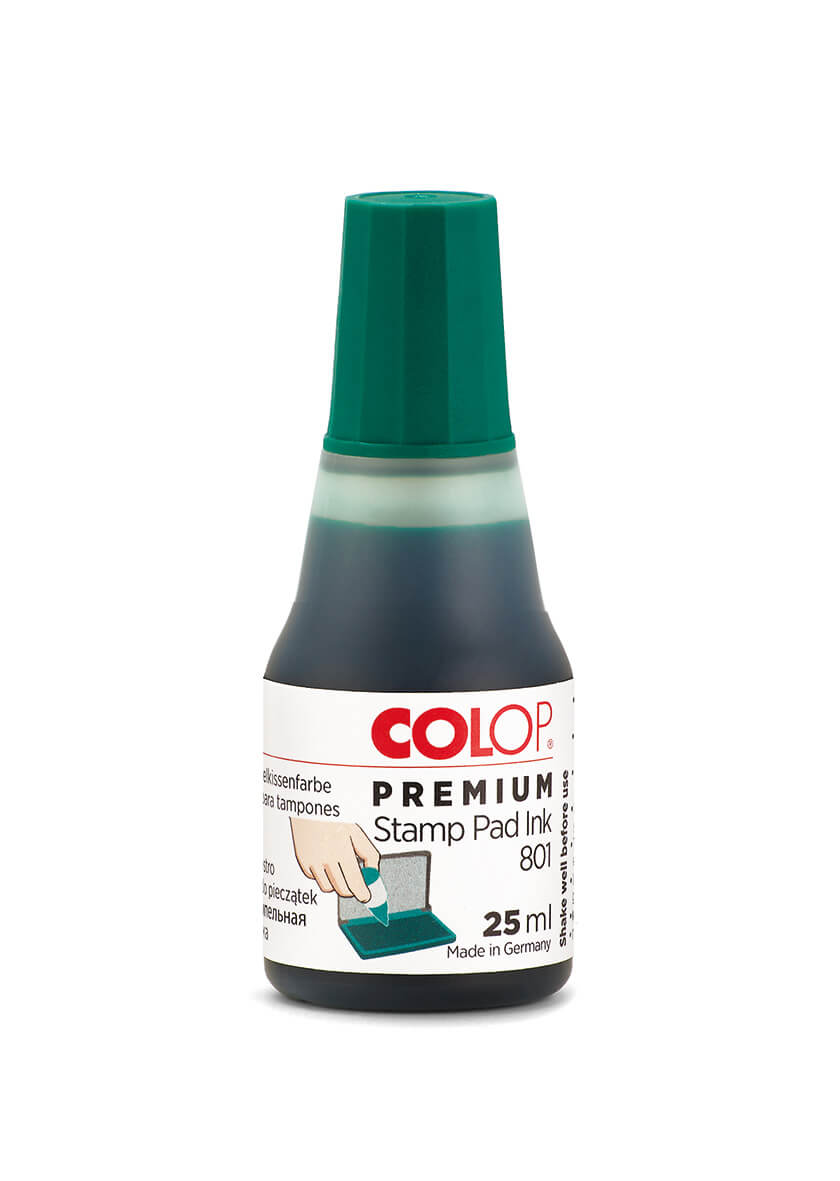 Colop Stempelfarbe 801 Nachtränkfarbe – 25 ml, grün, 1 Stück