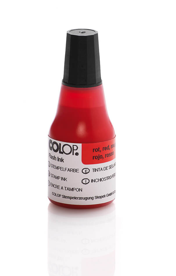 Colop Flash Farbe (EOS Line) – Stempelfarbe 25 ml – Rot, dokumentenecht