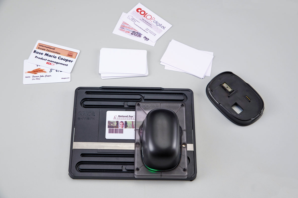 Colop MPT Multiline-Tool, 10 PVC- & 10 Papier-Visitenkarten – für e-mark/e-mark CREATE, 155719