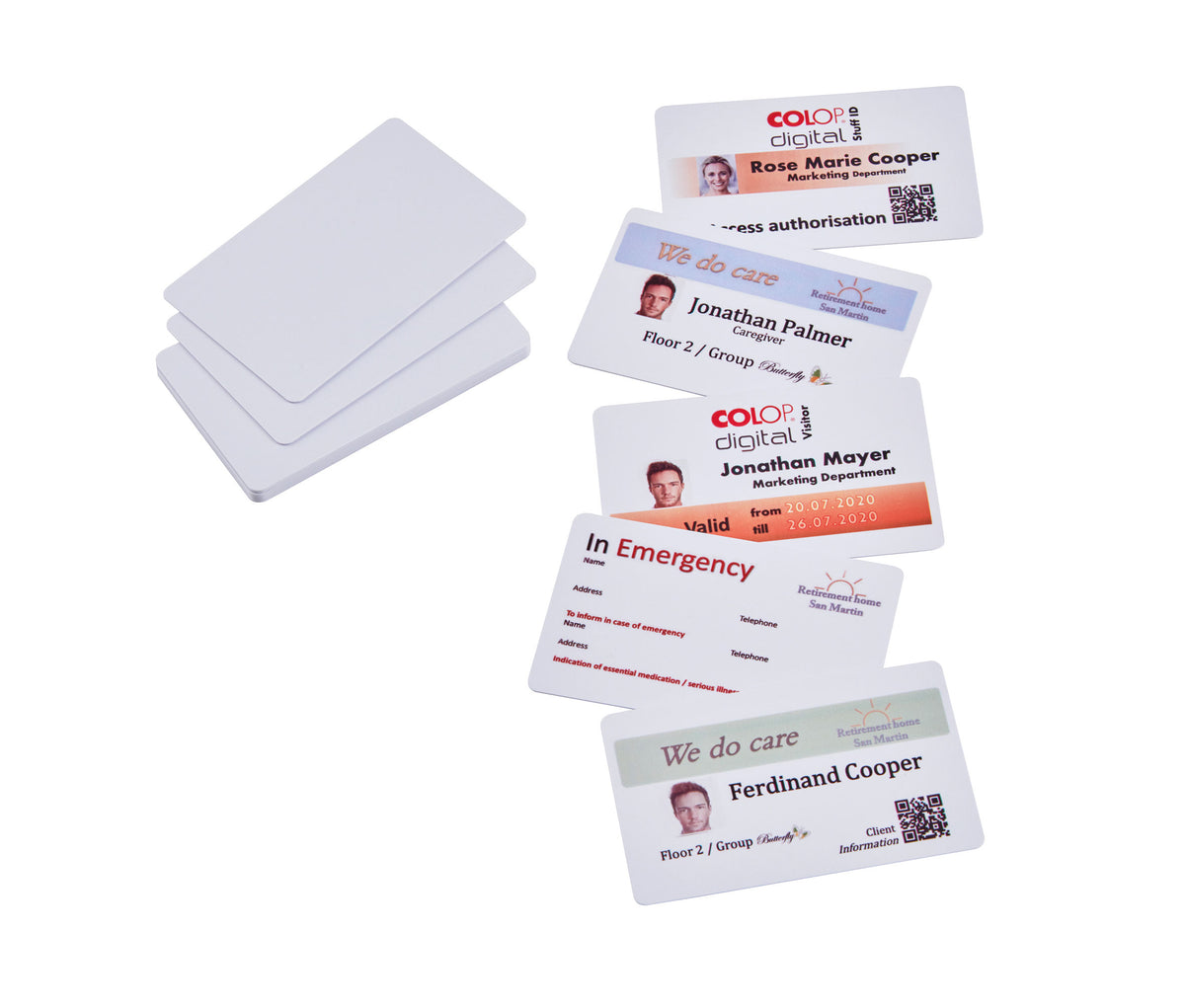 Colop PVC-Karten – für COLOP e-mark – 85,5 × 54 mm – 0,76 mm – weiss – beidseitig bedruckbar – 50 Stück