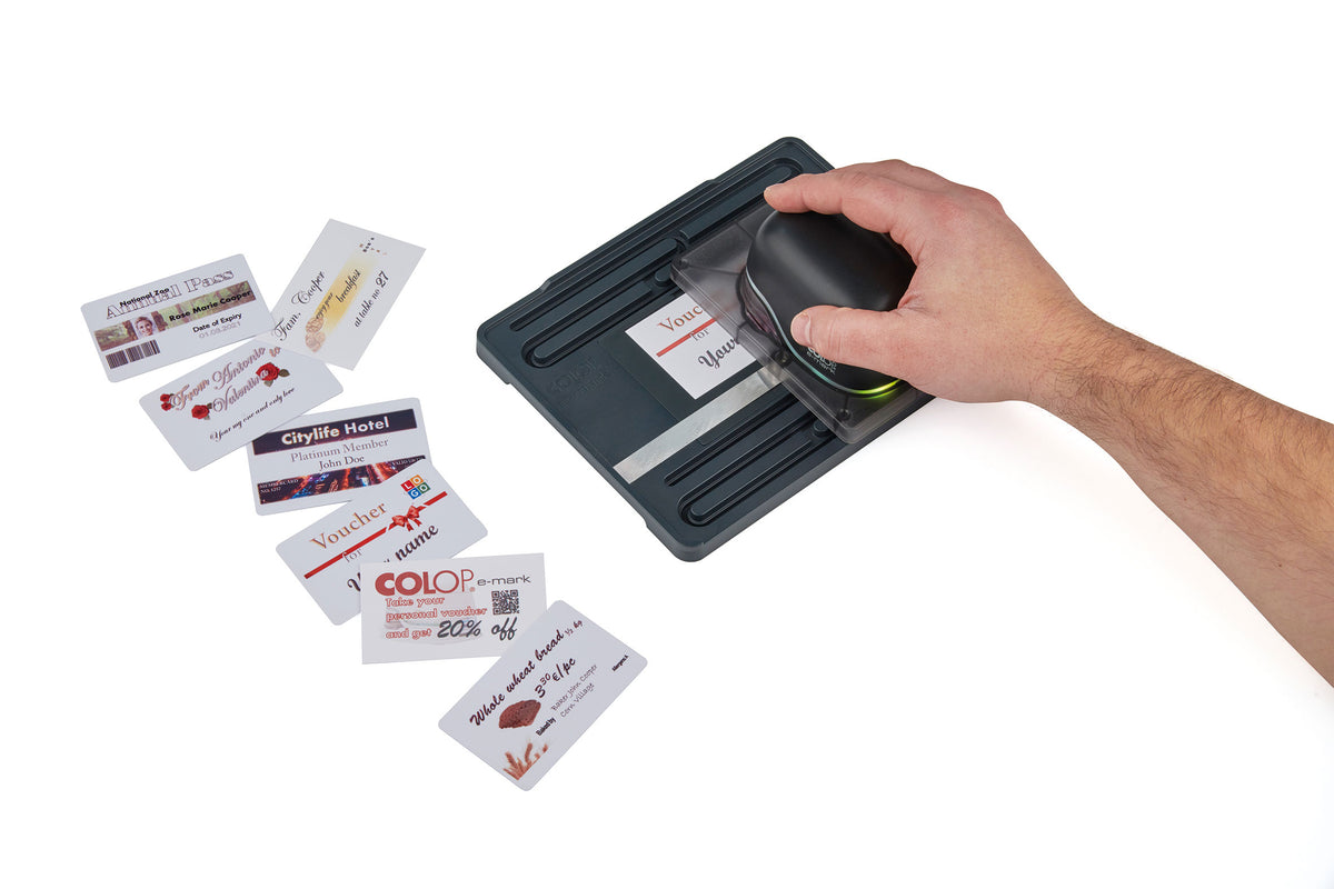Colop MPT Multiline-Tool, 10 PVC- & 10 Papier-Visitenkarten – für e-mark/e-mark CREATE, 155719