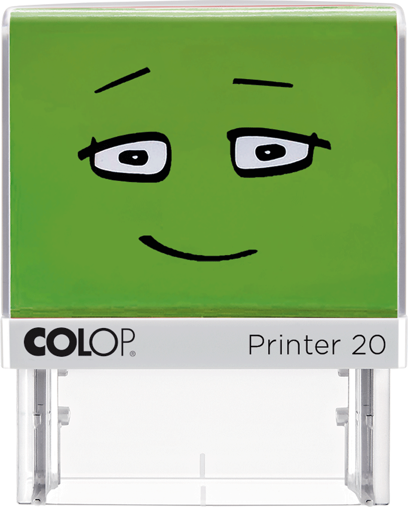 Colop Selbstfärbender Stempel – NIO School Grande Continua cosi – Textplatte 38 × 14 mm – Smooth Green