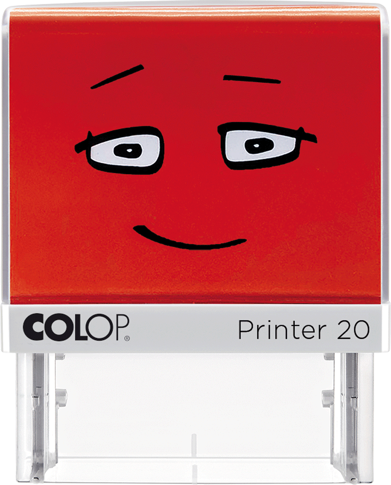 Colop NIO School – Selbstfärbender Wortstempel, Text "Sauberer schreiben..." – Abdruck 38 × 14 mm – brave red