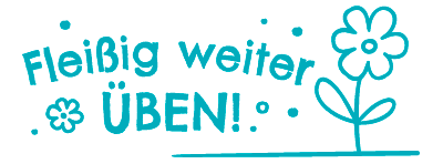 Colop NIO School – Selbstfärbender Wortstempel, Fleissig weiter üben – Abdruck 38 × 14 mm – fresh mint