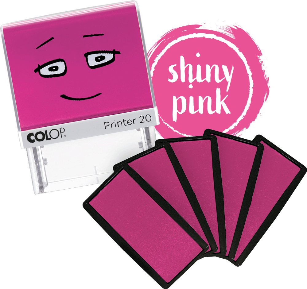 Colop Ersatzkissen Shiny Pink, 2er-Set – für NIO School