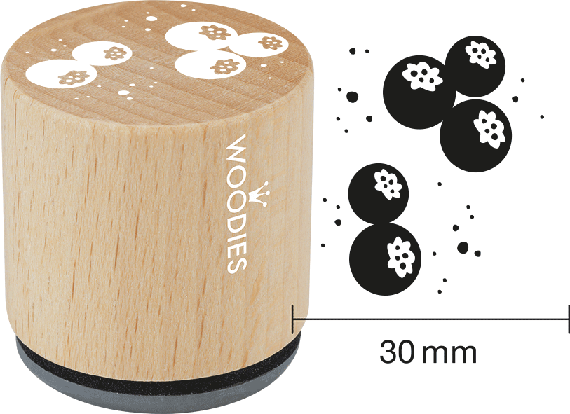 Colop Stempel – Woodies Beeren – Buchenholz – Abdruck Ø 30 mm