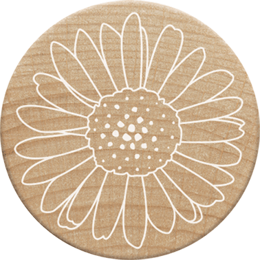 Colop Motivstempel – Sonnenblume, Woodies – Buchenholz – Abdruck Ø 30 mm