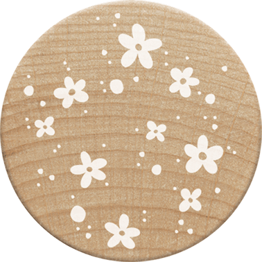 Colop Woodies – Motivstempel, Holz, Motiv Kleine Blumen, Ø 30 mm