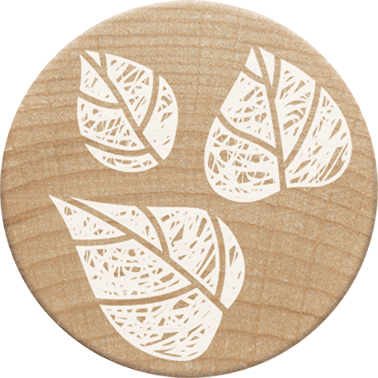 Colop Woodies – Motivstempel, Buchenholz, Motiv 3 Blätter, Ø 30 mm