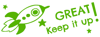 Colop NIO – Selbstfärbender Wortstempel, Text Great Keep it up – Abdruck 38 × 14 mm – smooth green