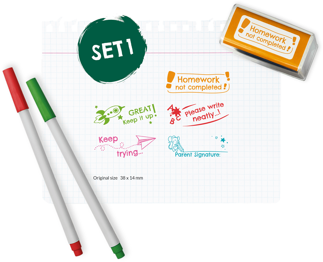 Colop NIO – Selbstfärbender Wortstempel, Text Great Keep it up – Abdruck 38 × 14 mm – smooth green