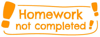 Colop NIO School – Selbstfärbender Wortstempel, Text "Homework not completed" – Abdruck 38 × 14 mm – orange
