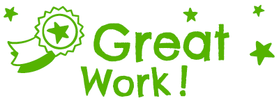 Colop NIO School – Selbstfärbender Wortstempel, Text Great work, Englisch – Abdruck 38 × 14 mm – smooth green