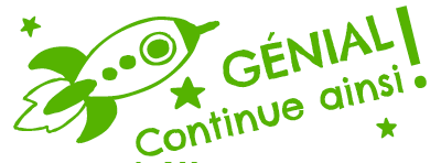 Colop NIO School – Selbstfärbender Wortstempel, Text Genial Continue ainsi – Abdruck 38 × 14 mm – smooth green