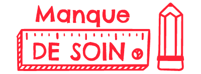 Colop NIO School – Selbstfärbender Wortstempel, Manque de soin, Französisch – Abdruck 38 × 14 mm – brave red