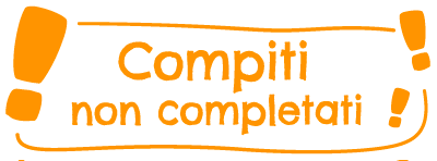 Colop NIO – Selbstfärbender Wortstempel, Text 'Compiti non completati' – Abdruck 38 × 14 mm – orange