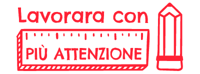Colop Selbstfärbender Stempel, Text Lavorara con piu attenzione – Abdruck 38 × 14 mm – brave red