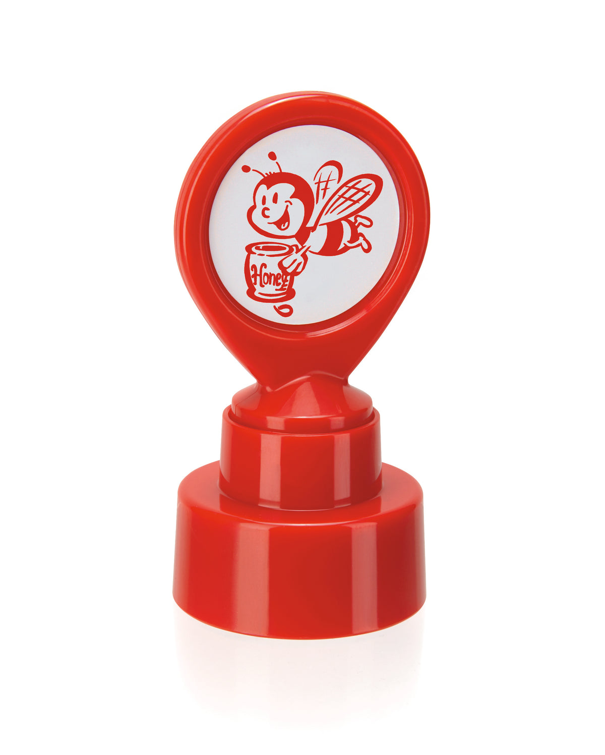 Colop Motivations-Stempel – Selbstfärbender Stempel, Motiv Fleißige Biene, Ø 22 mm – Rot