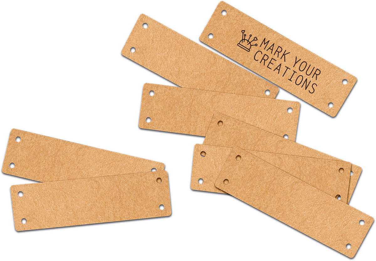 Colop Textil-Etiketten – rechteckig 48,5 × 16,9 mm, nicht klebend, hellbraun, für COLOP Craft Labeler, 10 Stk.