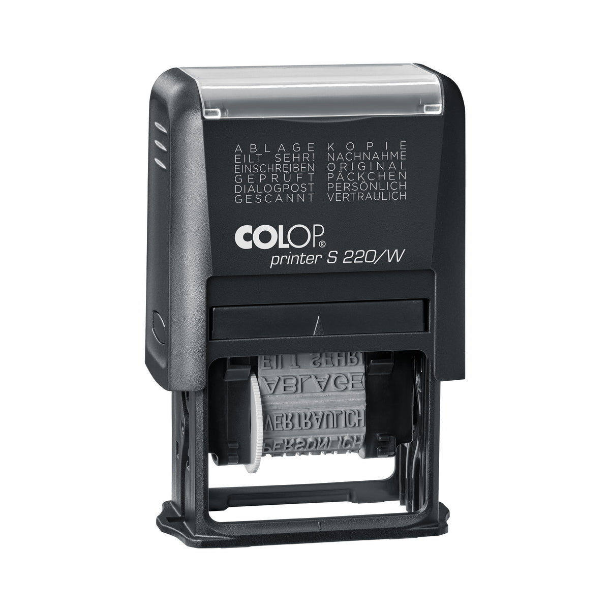 Colop Printer S 220/W – Selbstfärbender Wortstempel, Deutsch – Abdruck 25 × 4 mm