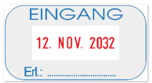 Colop Printer S260/L1 – Selbstfärbender Datumstempel, Text EINGANG, Schrifthöhe 4 mm – schwarz