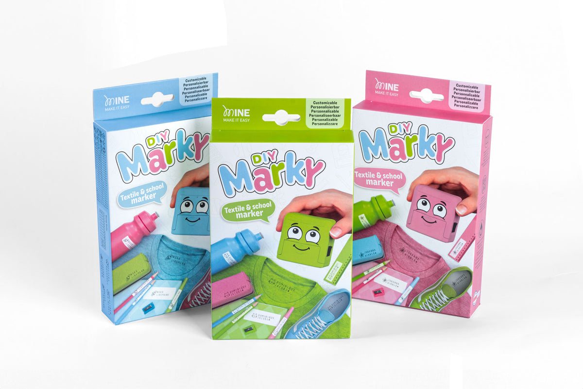 Colop MARKY – Bastelset mit Stempeln, Aufbügeletiketten und SOS-Armbändern