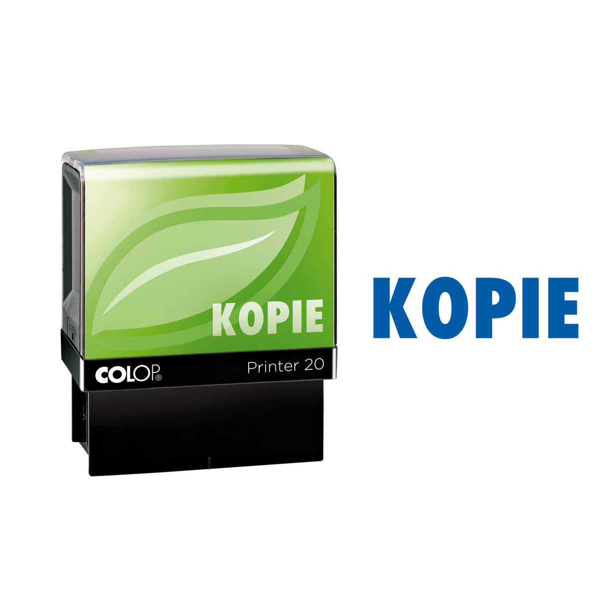 Colop Printer 20/L – Selbstfärbender Wortstempel, Text KOPIE – Abdruck 38 × 14 mm – blau, grün