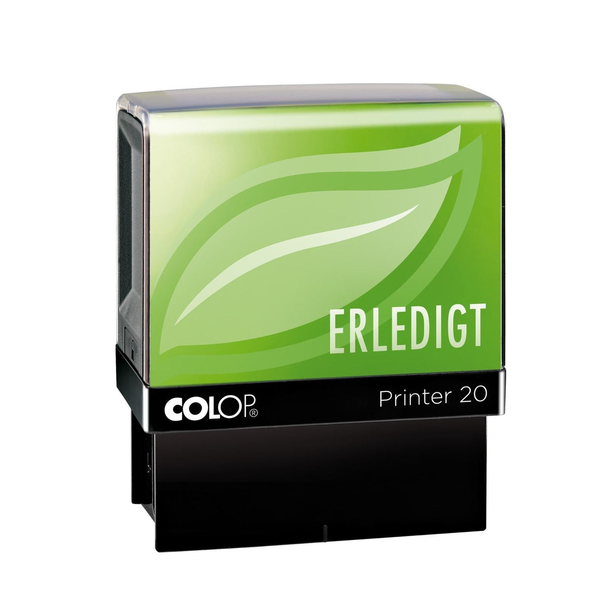 Colop Printer 20/L – Selbstfärbender Wortstempel, Text ERLEDIGT – Abdruck 38 × 14 mm – blau