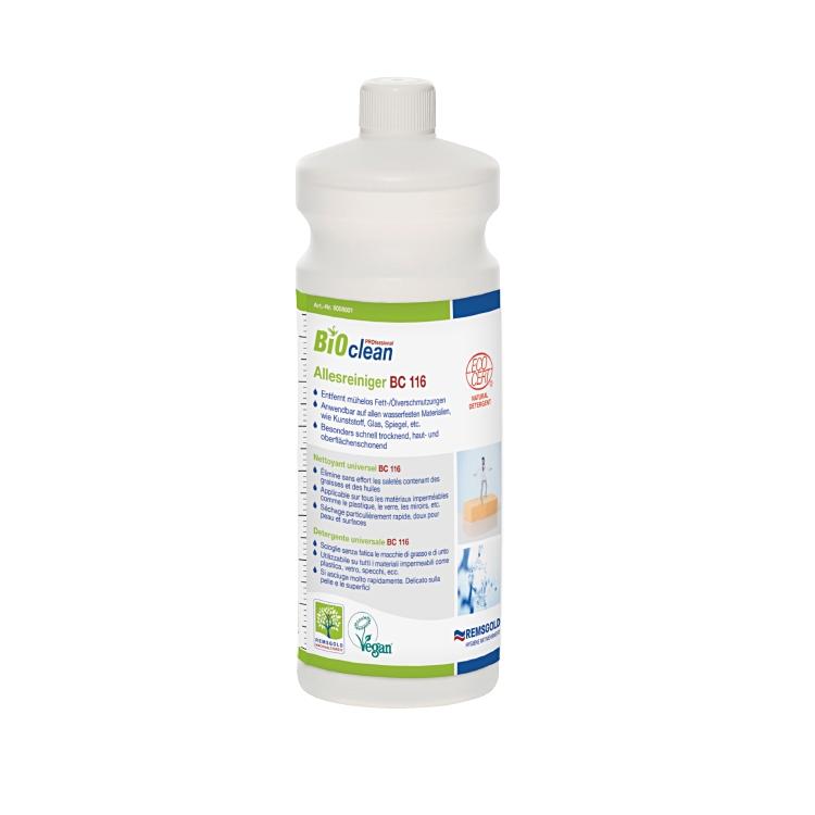 BioClean BC 116 Allzweckreiniger für alle wasserfesten Materialien – vegan, Flüssigkeit, Flasche – 1 l