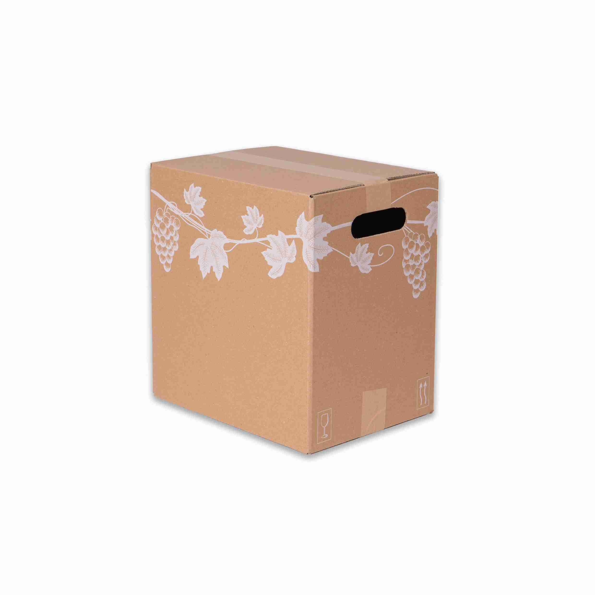 Model Weinversandkarton – für 12 × 0,5 l, max. 270 mm & Ø60 mm – 263 × 196 × 271 mm, braun, selbstklebend – 1 Stk., ab 200 Stk.