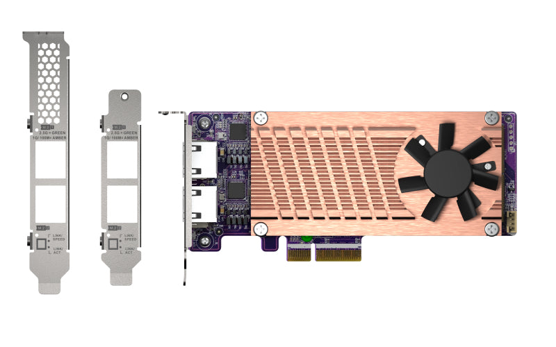 QNAP QM2-2P2G2T PCIe Netzwerkkarte – 2× RJ‑45, 2,5 Gbit/s – PCIe Gen3 x4 – für NAS